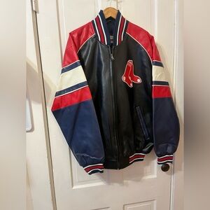 Vintage Y2K leather Red Sox varsity Jacket